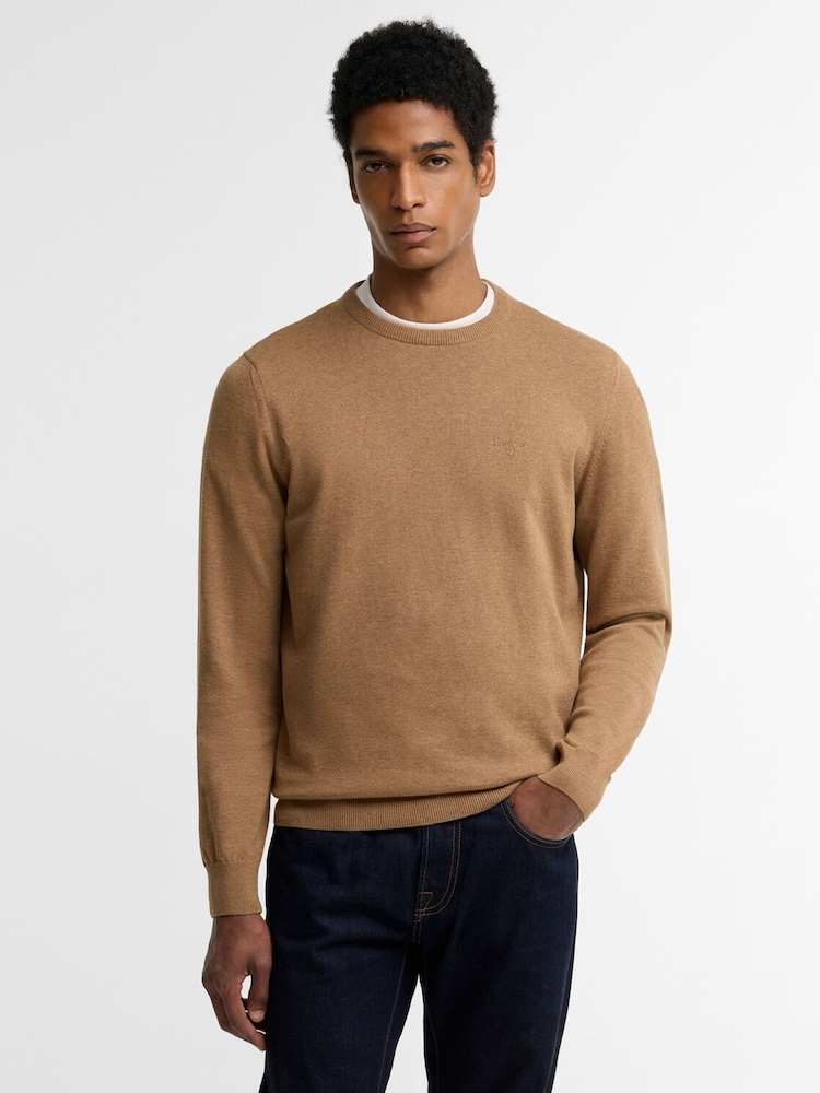 Barbour® Neutral Pima Cotton Crew Neck Sweater - Image 1 of 5