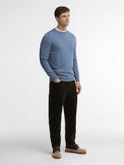 Barbour® Blue Pima Cotton Crew Neck Sweater - Image 3 of 5