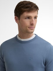 Barbour® Blue Pima Cotton Crew Neck Sweater - Image 4 of 5