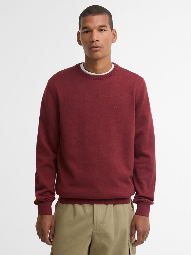 Barbour® Brown Pima Cotton Crew Neck Sweater - Image 1 of 5