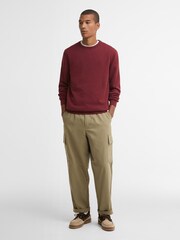 Barbour® Brown Pima Cotton Crew Neck Sweater - Image 3 of 5