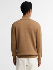 Barbour® Neutral Cotton Half Zip Knitted Jumper - Image 2 of 4