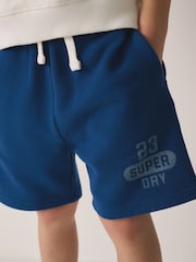 Superdry White/Blue Sweat Top and Shorts Set - Image 3 of 4