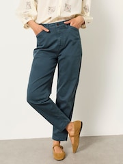 FatFace Bella Teal Blue Petite Chino Tapered Trousers - Image 1 of 6