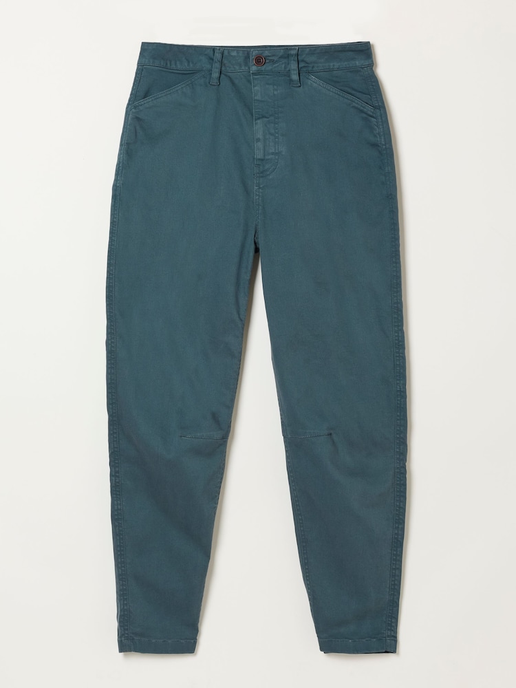 FatFace Bella Teal Blue Petite Chino Tapered Trousers - Image 6 of 6