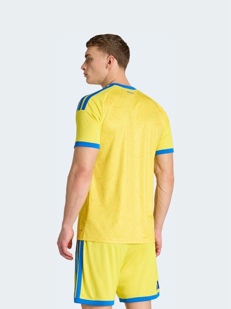 adidas Yellow Ukraine 26 Home Replica Jersey - Image 2 of 8