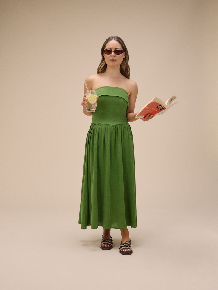 Nobodys Child Green Fia Midi Dress - Image 1 of 5