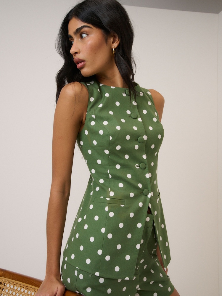 Nobodys Child Green Immy Longline Waistcoat - Image 1 of 5