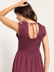 FatFace Anais Burgundy Red Petite Maxi Dress - Image 3 of 5