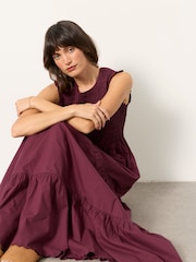 FatFace Anais Burgundy Red Petite Maxi Dress - Image 4 of 5