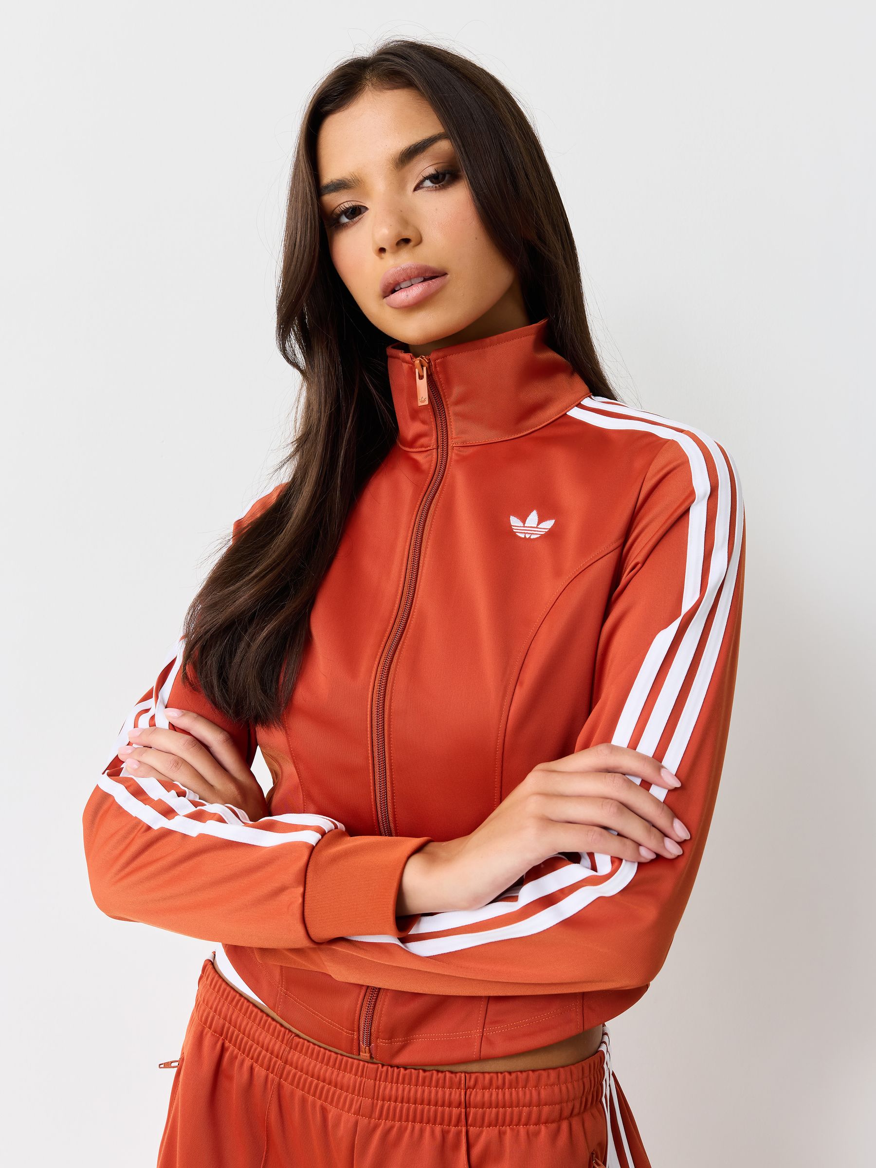 Buy adidas Originals Orange Firebird Corset Tracktop Jacket from