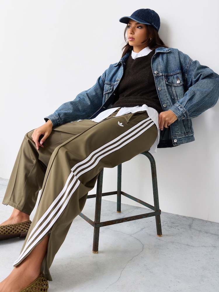 adidas Originals Olive Green Firebird Barrel Trackpant Trousers - Image 2 of 6 adidas Originals Olive Green Firebird Barrel Trackpant Trousers - Image 2 of 6