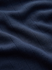 Navy Cosy Pointelle Thermal Roll Neck Top - Image 6 of 7