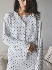 Ecru Ditsy Thermal Pointelle Cardigan - Image 1 of 8
