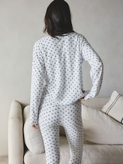 Ecru Ditsy Thermal Pointelle Cardigan - Image 3 of 8