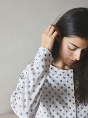 Ecru Ditsy Thermal Pointelle Cardigan - Image 5 of 8