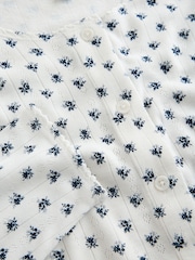 Ecru Ditsy Thermal Pointelle Cardigan - Image 8 of 8