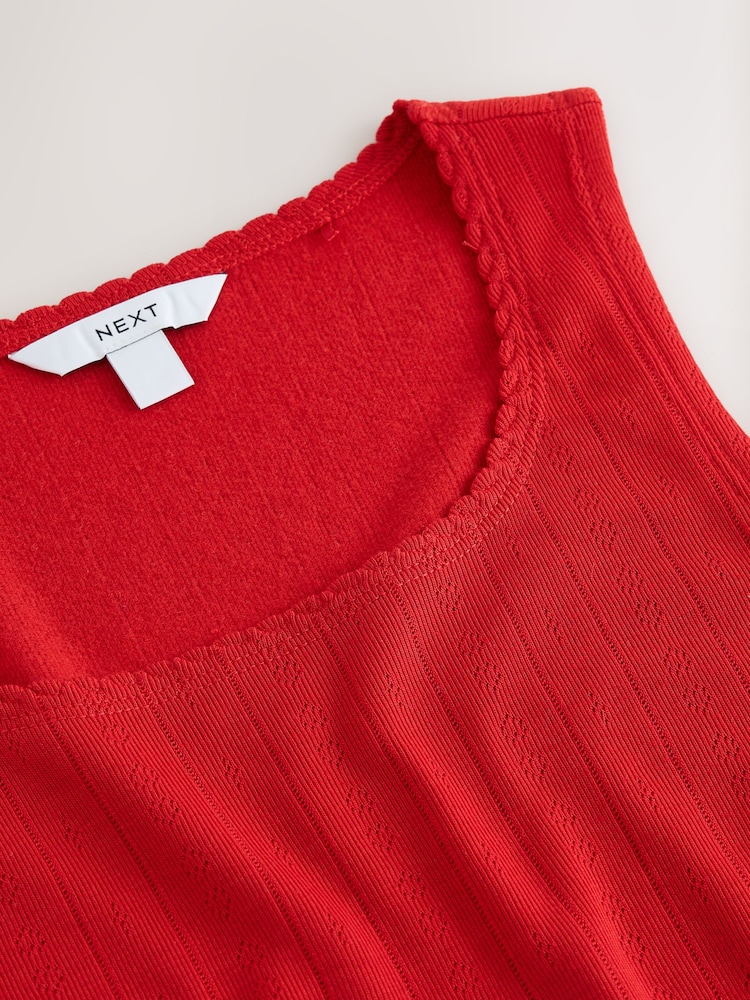 Rød - Cosy Pointelle Thermal Vest - Bilde 7 av 7