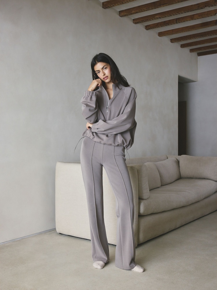 Taupe Zip Neck Scuba Thermal Overhead - Image 2 of 9
