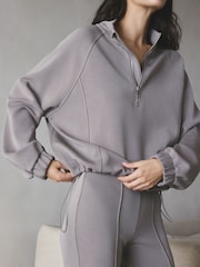 Taupe Zip Neck Scuba Thermal Overhead - Image 4 of 9