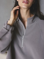 Taupe Zip Neck Scuba Thermal Overhead - Image 5 of 9