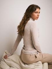 Қызғылт - N. Premium Thermal Base Layer with Cashmere Roll Neck Top - 4суретінің 3 суреті