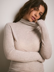 Қызғылт - N. Premium Thermal Base Layer with Cashmere Roll Neck Top - 4суретінің 4 суреті
