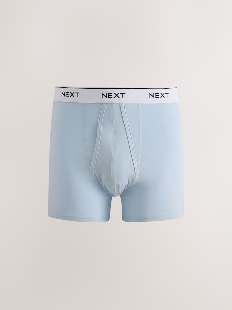 Blue/White 5 Pack A Front Cotton Rich Boxers - Image 2 of 9