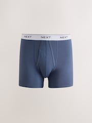 Blue/White 5 Pack A Front Cotton Rich Boxers - Image 4 of 9