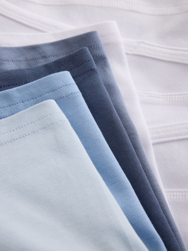 Blue/White 5 Pack A Front Cotton Rich Boxers - Image 9 of 9