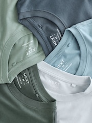 Green Slim Fit Long Sleeve Layering T-Shirts 5 Pack - Image 8 of 8