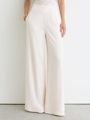 Reiss White Clover Petite Wide-Leg Suit Trousers - Image 3 of 7