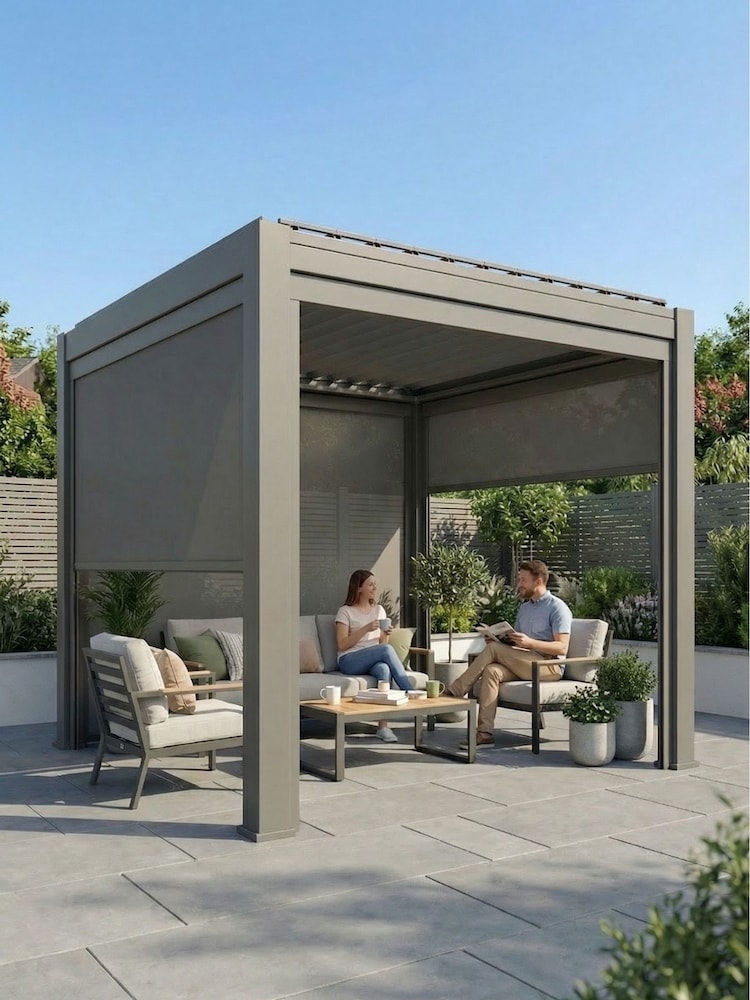 CELTIC LEISURE Anthracite Grey Saturn Aluminium Frame & accessories Pergola - Image 1 of 6
