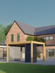 CELTIC LEISURE Wood Effect Natural Saturn Aluminium Frame, accessories & assembly service Pergola - Image 1 of 5