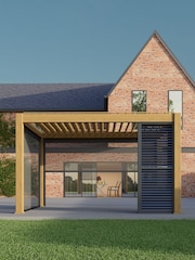 CELTIC LEISURE Wood Effect Natural Saturn Aluminium Frame, accessories & assembly service Pergola - Image 4 of 5