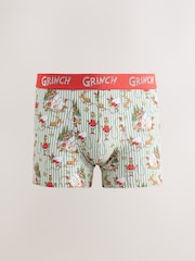 Green/Red Stripe The Grinch Christmas Cotton Rich Boxers - Image 1 of 5