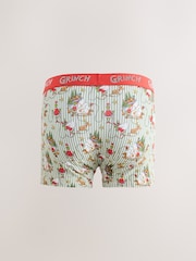 Green/Red Stripe The Grinch Christmas Cotton Rich Boxers - Image 2 of 5
