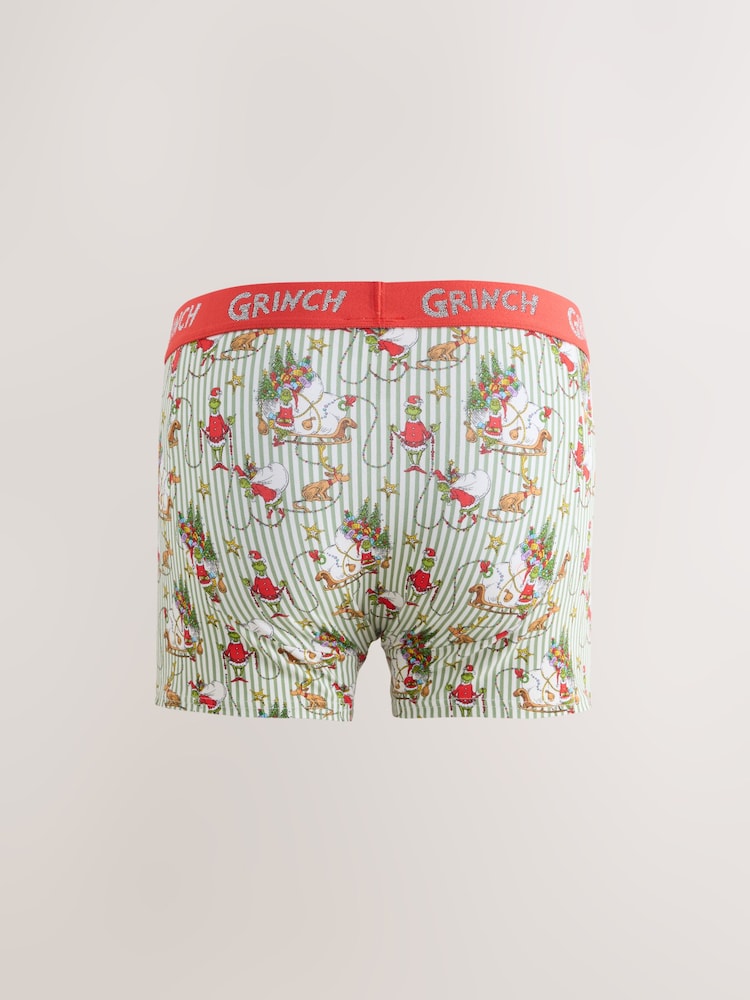 Green/Red Stripe The Grinch Christmas Cotton Rich Boxers - Image 2 of 5 Green/Red Stripe The Grinch Christmas Cotton Rich Boxers - Image 2 of 5