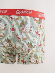 Green/Red Stripe The Grinch Christmas Cotton Rich Boxers - Image 3 of 5