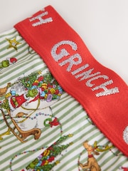 Green/Red Stripe The Grinch Christmas Cotton Rich Boxers - Image 5 of 5