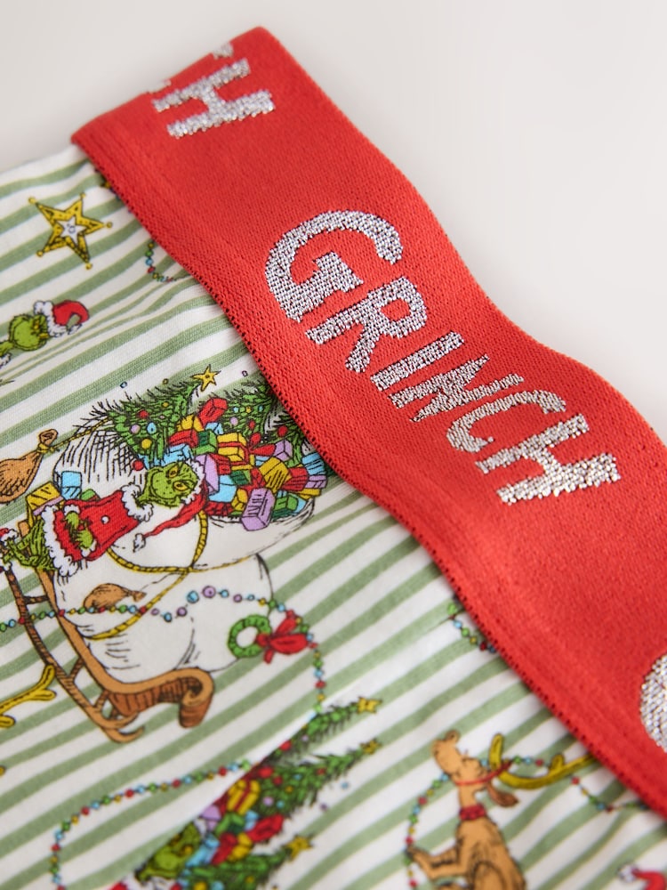 Green/Red Stripe The Grinch Christmas Cotton Rich Boxers - Image 5 of 5 Green/Red Stripe The Grinch Christmas Cotton Rich Boxers - Image 5 of 5