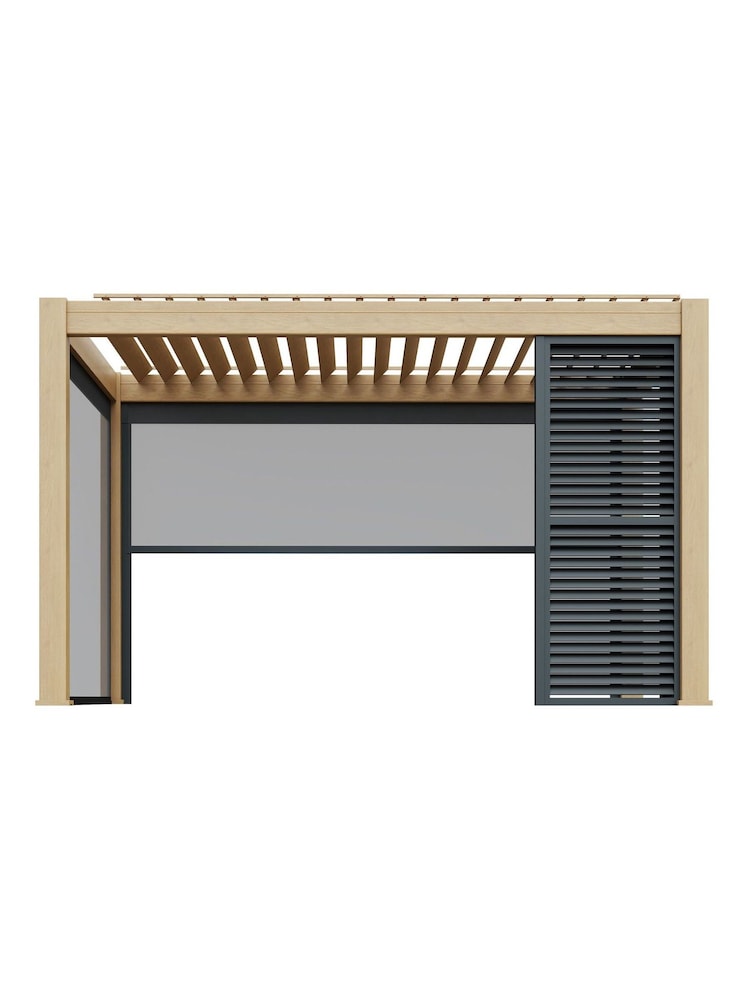 CELTIC LEISURE Wood Effect Natural Saturn Aluminium Frame & accessories Pergola - Image 7 of 7