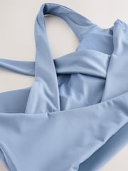 self. Blue Cross Back Square Neck Sports Bra - Image 6 of 6