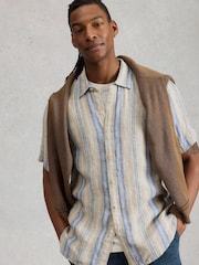 White Stuff Green Keswick SS Linen Shirt - Image 3 of 6