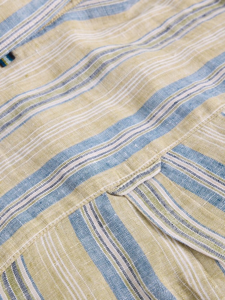 White Stuff Green Keswick SS Linen Shirt - Image 6 of 6