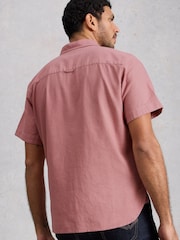 White Stuff Pink Ely Linen Short Sleeve Shirt - Image 2 of 6
