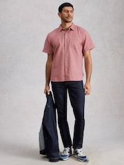 White Stuff Pink Ely Linen Short Sleeve Shirt - Image 3 of 6