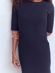 Boden Blue Neckband Ottoman Shift Dress - Image 2 of 5