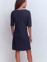 Boden Blue Neckband Ottoman Shift Dress - Image 3 of 5