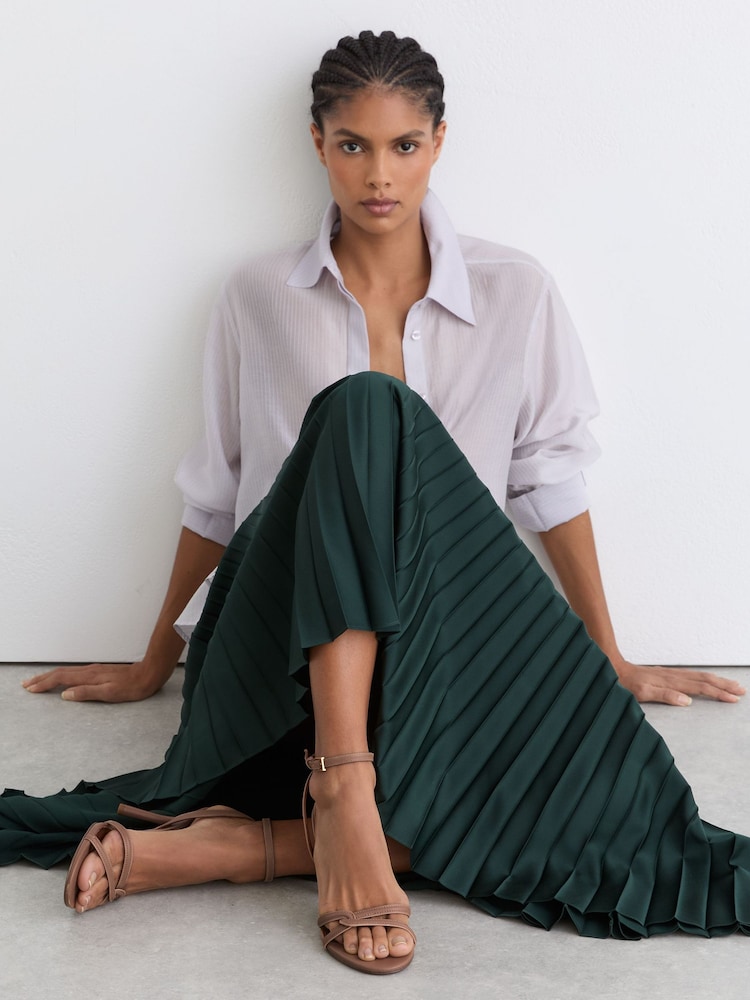 Reiss Neutral Annabelle Leather Link Strap Stiletto Sandals - Image 1 of 5